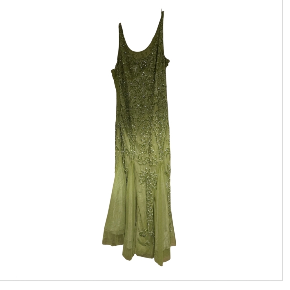 Vintage Elegant Green Embellished Dress